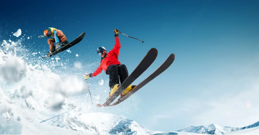 "Person skiing on a scenic trail, showcasing recreational insurance coverage in Dayton, Ohio"